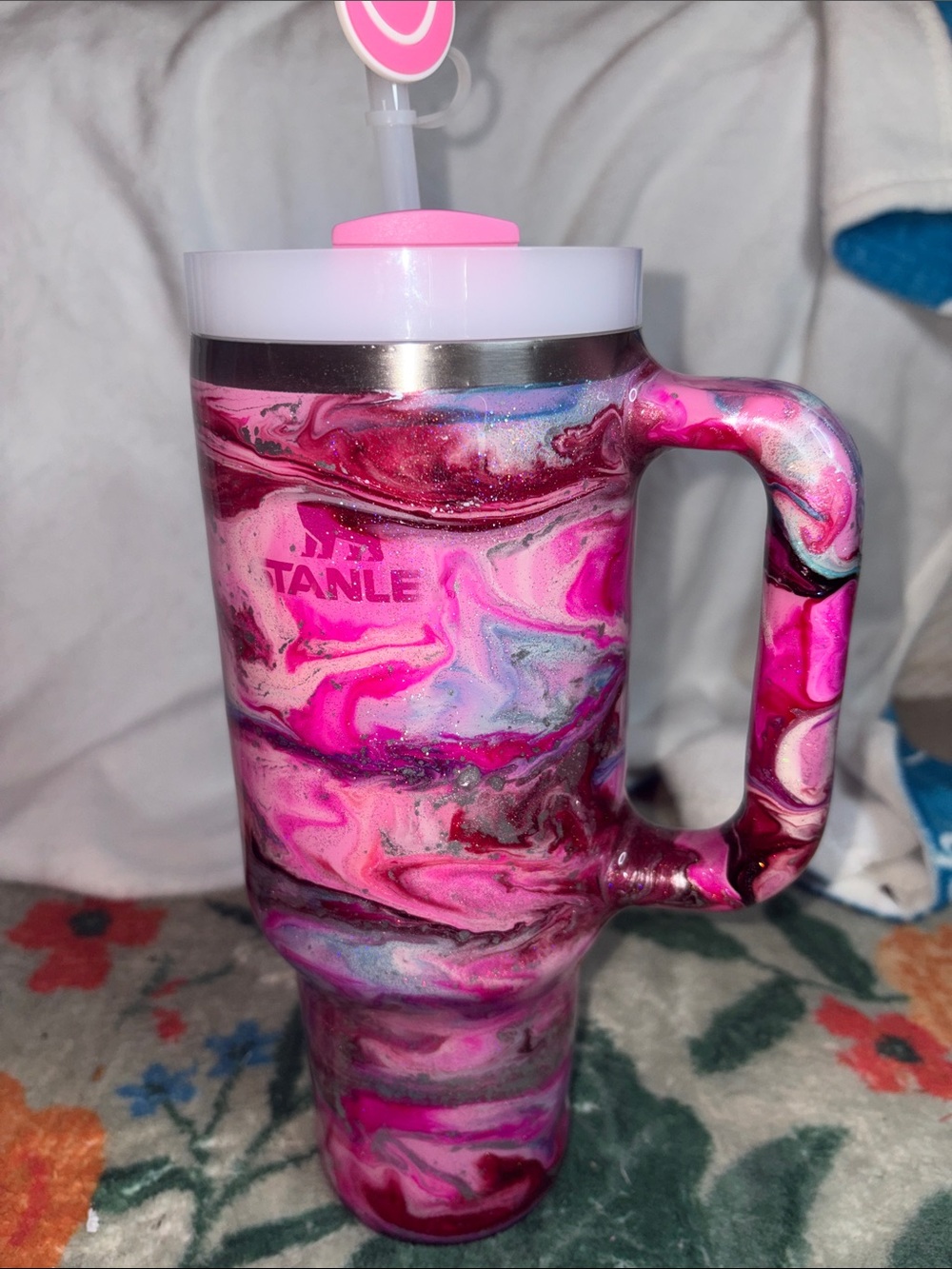Custom NEW pink Stanley 40oz